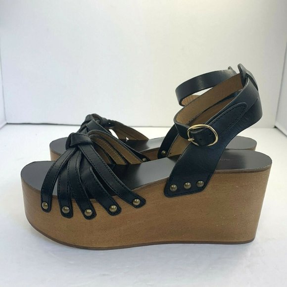 Isabel Marant Etoile Zia Leather Wooden sandal Sz5 - Picture 3 of 10